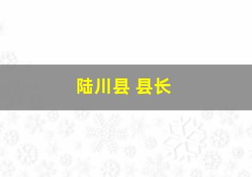 陆川县 县长